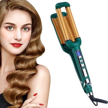 Επαγγελματικά Εργαλεία Μαλλιών Σίδερο για μπούκλες Κεραμικό Τριπλό βαρέλι Hair Styler Hair Waver Εργαλεία styling Μπουκαλάκια μαλλιών οθόνη LED Electri