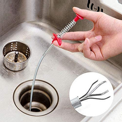 Инструмент за отпушване на канализационни тръби Snake Spring Pipe Инструмент за драгиране за баня Кухня Коса Канализация Мивка Инструменти за почистване на тръбопроводи Аксесоари