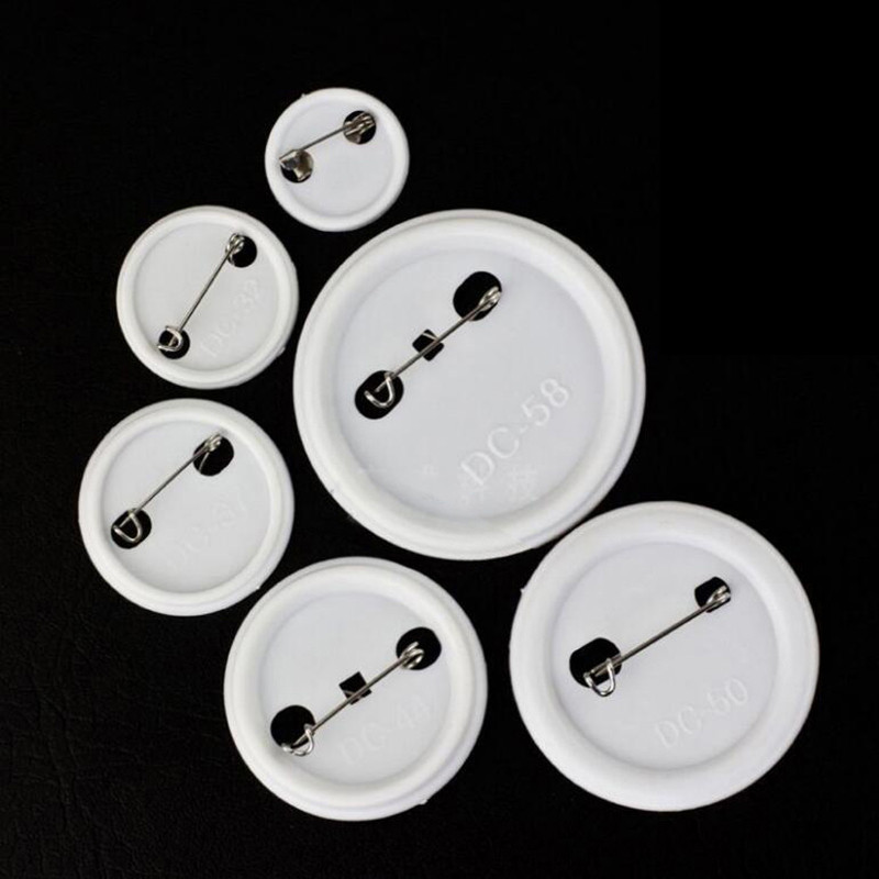 100 vnt / rinkinys 32 mm metalinis ženklelis Individualus „pasidaryk pats“ tuščias ženkliukas Priedai Nerūdijančio plieno sagės pagrindo laikiklis Sagės laikiklis