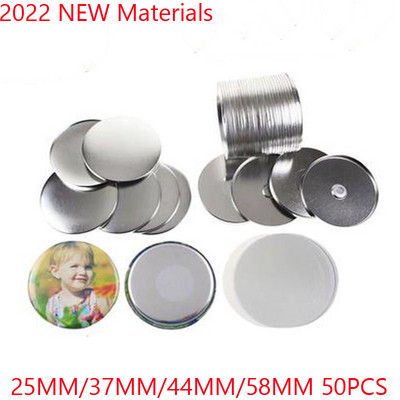 2022 ΝΕΑ Υλικά Μαγνητικές καρφίτσες κουμπιού ψυγείου Blank Button Badge Parts Maker значки набор 25MM/37MM/44MM/58MM 50PCS