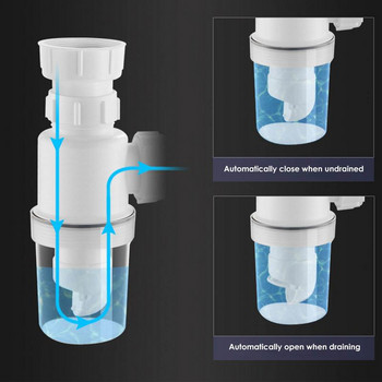 Дренажна тръба за мивка Прибиращ се канализация Маркуч за дренажна вода Гъвкав отцедник за мивка Кухненски аксесоари за баня