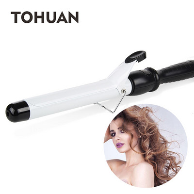 TOHUAN Lengthen Hair Curler Profesionāli matu lokšķēres, LCD temperatūras regulēšanas kērlinga nūjiņas rullīši skaistumkopšanas rīki