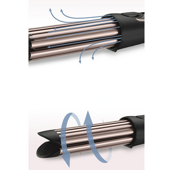 Ηλεκτρικό σίδερο για μπούκλες 2 σε 1 Cool Air Κεραμικό PTC Γρήγορη θέρμανση 3 Gears Straighten Curling Ραβδί μαλλιών διπλής χρήσης με αεραγωγό