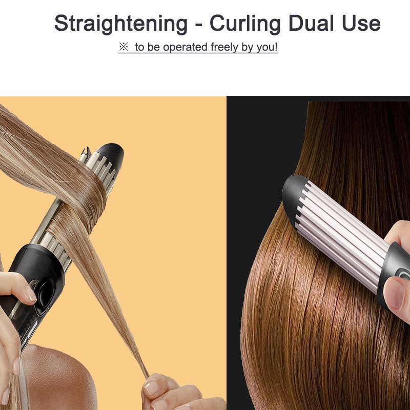 2 viename vėsaus oro elektrinis plaukų garbanojimo geležies keraminis PTC greitas kaitinimas 3 pavarų tiesinimo garbanojimo dvigubo naudojimo plaukų lazdelė su oro kanalu