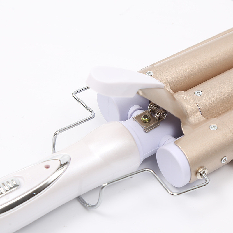 Κεραμικό μπικουλί αυγών 22mm Επαγγελματικό κυματοειδές μπουκέτο τριών βαρελιών Γρήγορη θέρμανση Σαλόνι για μπικουτί κεραμικό οικιακό