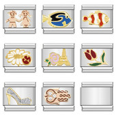 Hapiship Νέο Γνήσιο Daisy Flower Fish Palm Ψηλοτάκουνα Charm Italian Link Fit 9mm βραχιόλι Ανοξείδωτα κοσμήματα κατασκευή DJ595