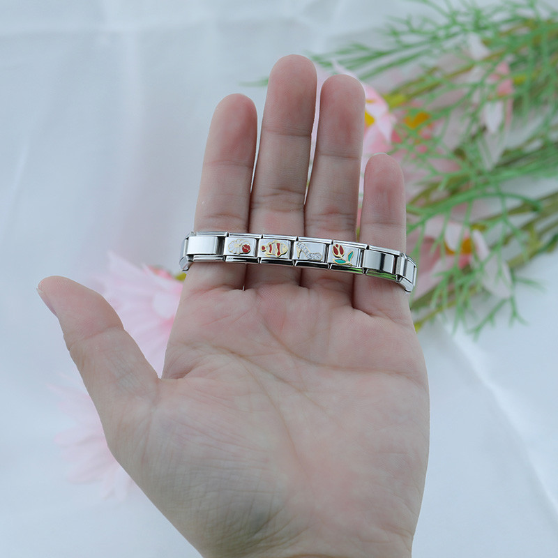 Hapiship Νέο Γνήσιο Daisy Flower Fish Palm Ψηλοτάκουνα Charm Italian Link Fit 9mm βραχιόλι Ανοξείδωτα κοσμήματα κατασκευή DJ595