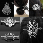 Vikinške ukosnice za kosu Celtics čvorovi Kruna Rune Štipaljke za kosu Stick Slide Nordijska mitologija Nakit za kosu Ženski ukrasi za kosu