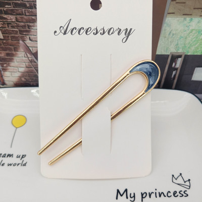 Μεταλλικά μπαστούνια μαλλιών για γυναίκες Shell Καρφίτσες με κλιπ μαλλιών Μινιμαλιστικό σχήμα U για κορίτσια Φουρκέτες Hair Bun maker Headwear