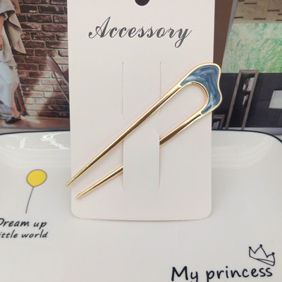 Μεταλλικά μπαστούνια μαλλιών για γυναίκες Shell Καρφίτσες με κλιπ μαλλιών Μινιμαλιστικό σχήμα U για κορίτσια Φουρκέτες Hair Bun maker Headwear