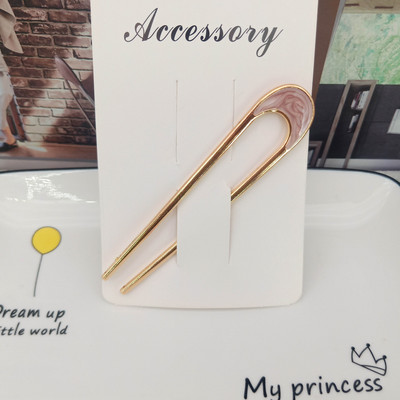 Μεταλλικά μπαστούνια μαλλιών για γυναίκες Shell Καρφίτσες με κλιπ μαλλιών Μινιμαλιστικό σχήμα U για κορίτσια Φουρκέτες Hair Bun maker Headwear