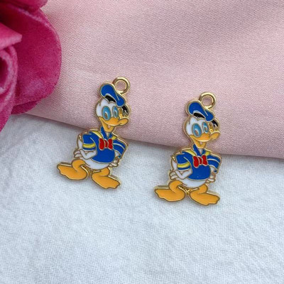 10τμχ Γούρια κινουμένων σχεδίων Κράμα μεταλλικό σμάλτο Γούρι ζώων κρεμαστό βραχιόλι σκουλαρίκια Κολιέ Μπρελόκ Αξεσουάρ κοσμημάτων