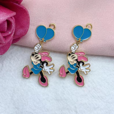 10τμχ Γούρια κινουμένων σχεδίων Κράμα μεταλλικό σμάλτο Γούρι ζώων κρεμαστό βραχιόλι σκουλαρίκια Κολιέ Μπρελόκ Αξεσουάρ κοσμημάτων