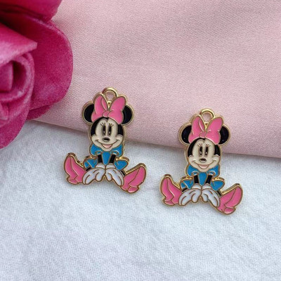 10τμχ Γούρια κινουμένων σχεδίων Κράμα μεταλλικό σμάλτο Γούρι ζώων κρεμαστό βραχιόλι σκουλαρίκια Κολιέ Μπρελόκ Αξεσουάρ κοσμημάτων