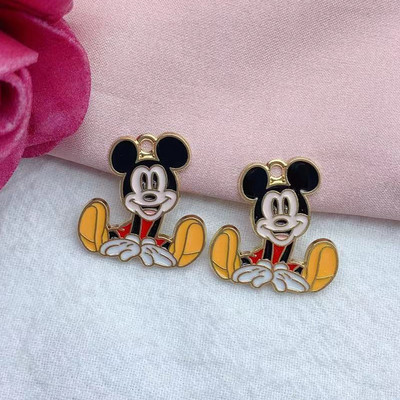 10τμχ Γούρια κινουμένων σχεδίων Κράμα μεταλλικό σμάλτο Γούρι ζώων κρεμαστό βραχιόλι σκουλαρίκια Κολιέ Μπρελόκ Αξεσουάρ κοσμημάτων