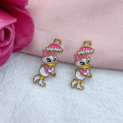 10τμχ Γούρια κινουμένων σχεδίων Κράμα μεταλλικό σμάλτο Γούρι ζώων κρεμαστό βραχιόλι σκουλαρίκια Κολιέ Μπρελόκ Αξεσουάρ κοσμημάτων