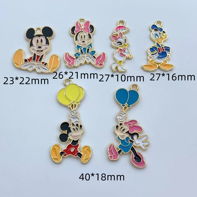 10τμχ Γούρια κινουμένων σχεδίων Κράμα μεταλλικό σμάλτο Γούρι ζώων κρεμαστό βραχιόλι σκουλαρίκια Κολιέ Μπρελόκ Αξεσουάρ κοσμημάτων