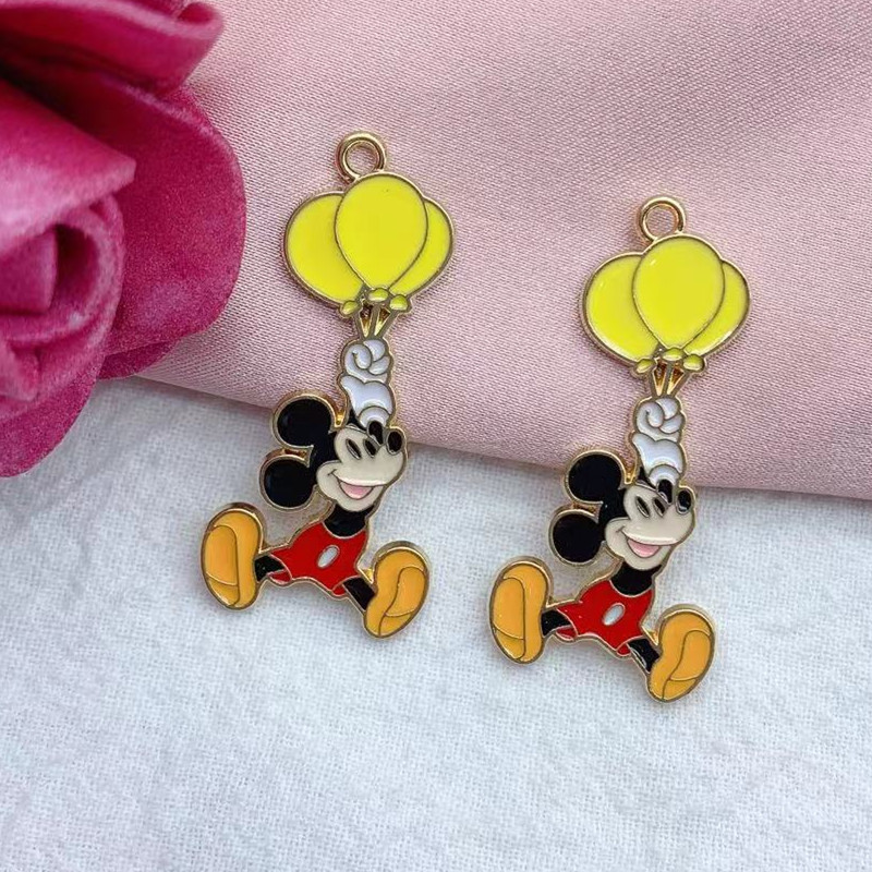 10τμχ Γούρια κινουμένων σχεδίων Κράμα μεταλλικό σμάλτο Γούρι ζώων κρεμαστό βραχιόλι σκουλαρίκια Κολιέ Μπρελόκ Αξεσουάρ κοσμημάτων