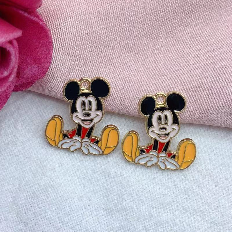 10τμχ Γούρια κινουμένων σχεδίων Κράμα μεταλλικό σμάλτο Γούρι ζώων κρεμαστό βραχιόλι σκουλαρίκια Κολιέ Μπρελόκ Αξεσουάρ κοσμημάτων