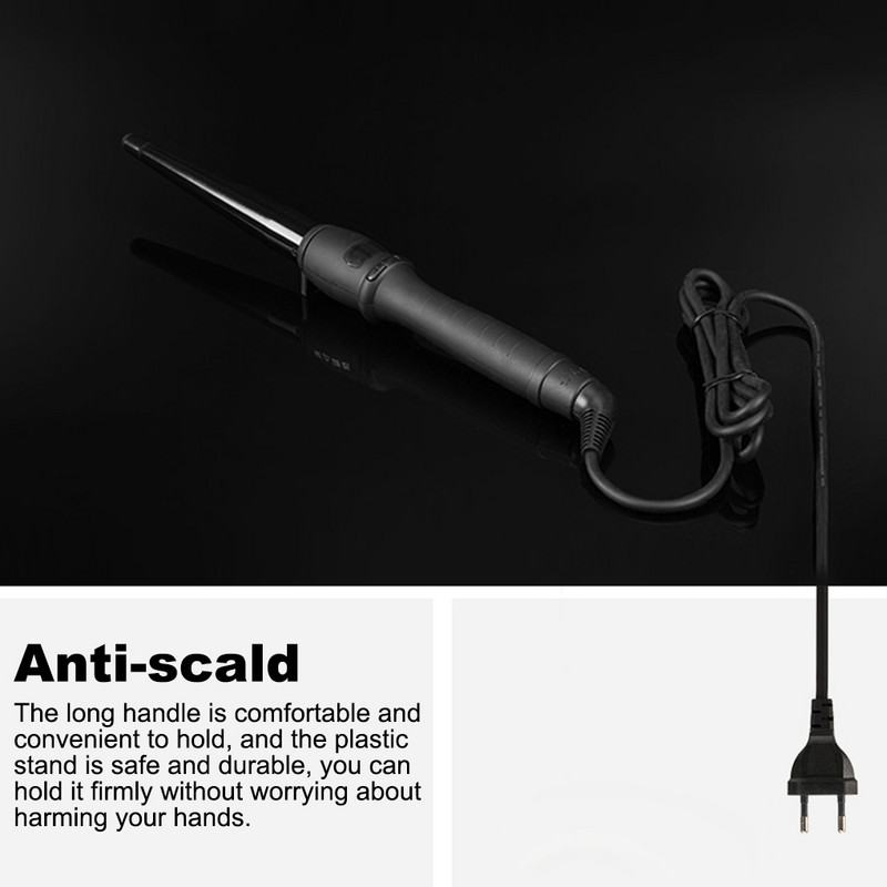 „EU Plug“ plaukų garbanojimo lygintuvas skaitmeninio ekrano suktuko volelis, apsaugantis nuo nuplikimo 10 pavarų kirpėjų profesionalus „Waver“ stilius