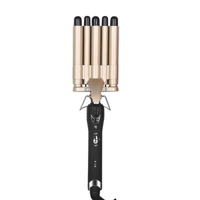 Δημοφιλές κορεάτικο στυλ κυματιστό led Ψηφιακή οθόνη Big Waves Σιδερένιο ραβδί για μπούκλες 5 βαρελιών Μαλλιά μπικουλάκια Body Wave ψαλιδάκι μαλλιών