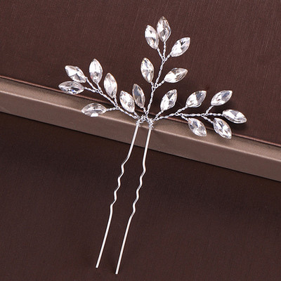 Mados Sidabro spalvos Dizainas Galvos papuošalai Perlai Kalnų krištolas Plaukų segtukai Krištoliniai Nuotakos Plaukų Priedai Moteriški Vestuviniai Plaukų segtukai