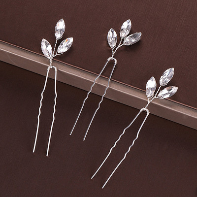 Mados Sidabro spalvos Dizainas Galvos papuošalai Perlai Kalnų krištolas Plaukų segtukai Krištoliniai Nuotakos Plaukų Priedai Moteriški Vestuviniai Plaukų segtukai