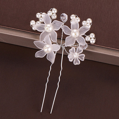 Mados Sidabro spalvos Dizainas Galvos papuošalai Perlai Kalnų krištolas Plaukų segtukai Krištoliniai Nuotakos Plaukų Priedai Moteriški Vestuviniai Plaukų segtukai