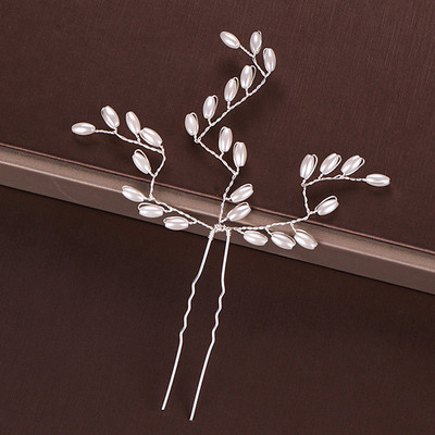 Mados Sidabro spalvos Dizainas Galvos papuošalai Perlai Kalnų krištolas Plaukų segtukai Krištoliniai Nuotakos Plaukų Priedai Moteriški Vestuviniai Plaukų segtukai