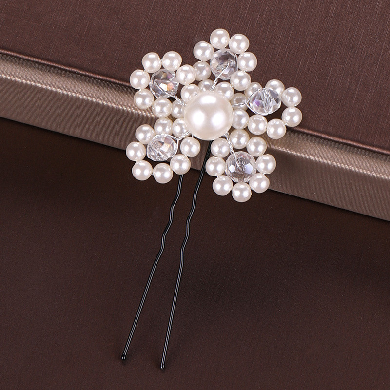 Mados Sidabro spalvos Dizainas Galvos papuošalai Perlai Kalnų krištolas Plaukų segtukai Krištoliniai Nuotakos Plaukų Priedai Moteriški Vestuviniai Plaukų segtukai