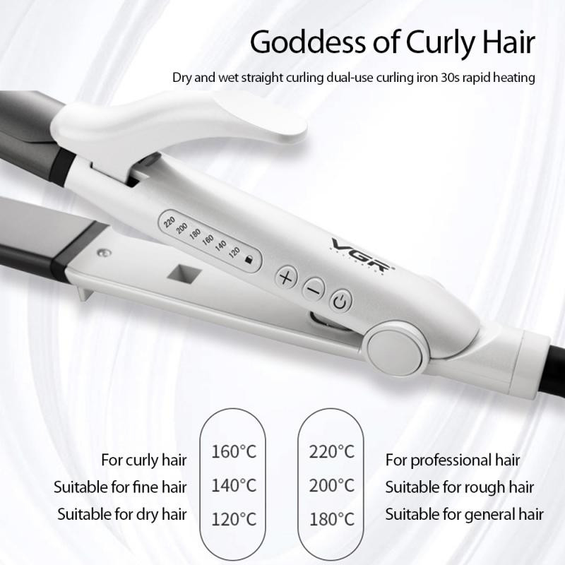 VGR Straight Roll dvigubos paskirties elektrinis volelis keramikinis 2i tarpvalstybinis plonų plaukų tiesinimo kiaušinių volelis užsienio prekybos įtvaras