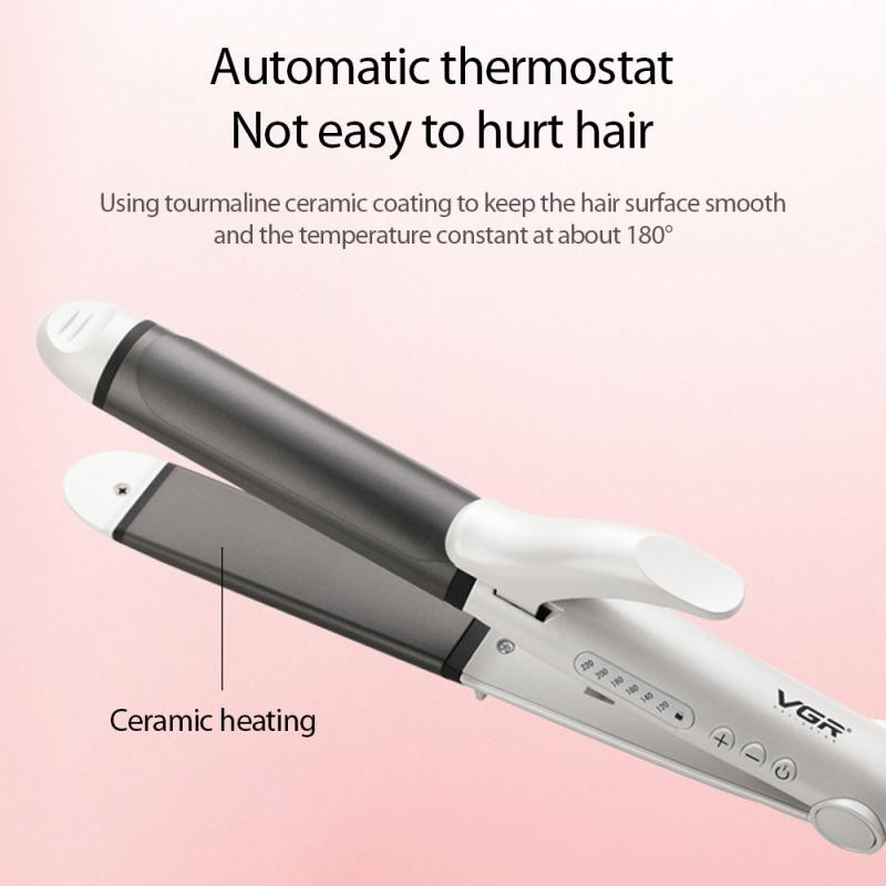 VGR Straight Roll dvigubos paskirties elektrinis volelis keramikinis 2i tarpvalstybinis plonų plaukų tiesinimo kiaušinių volelis užsienio prekybos įtvaras