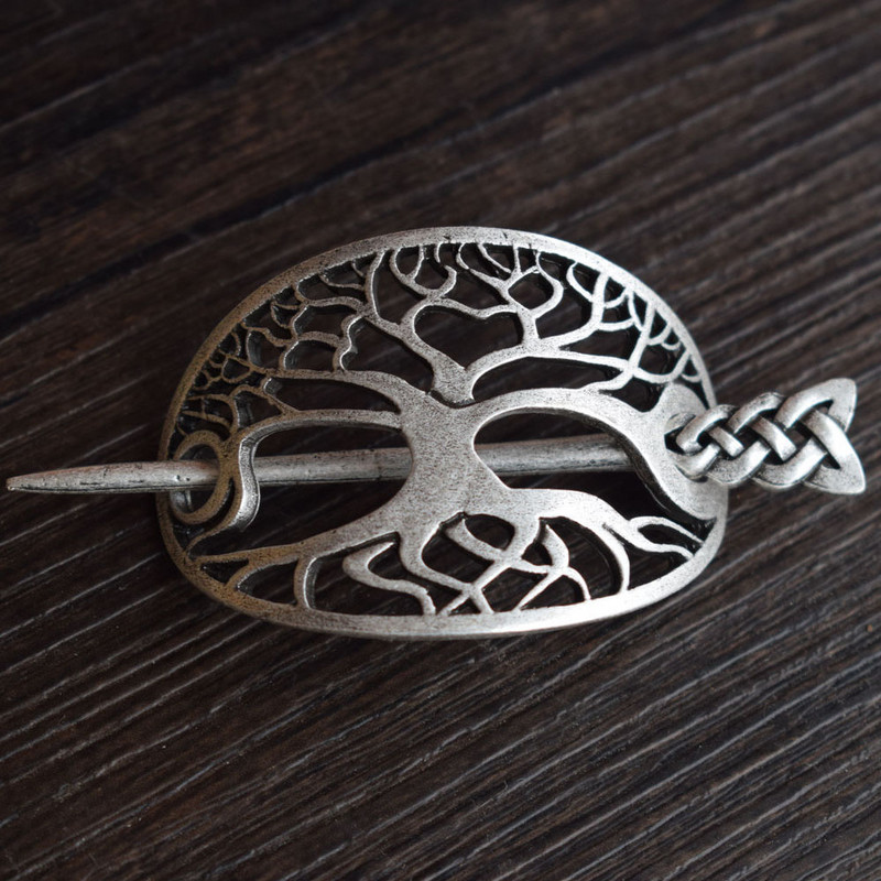 4,9*7 cm wicca Viking életfa Hajtűk Hajcsat Stick Slide Kiegészítők ajándék neki