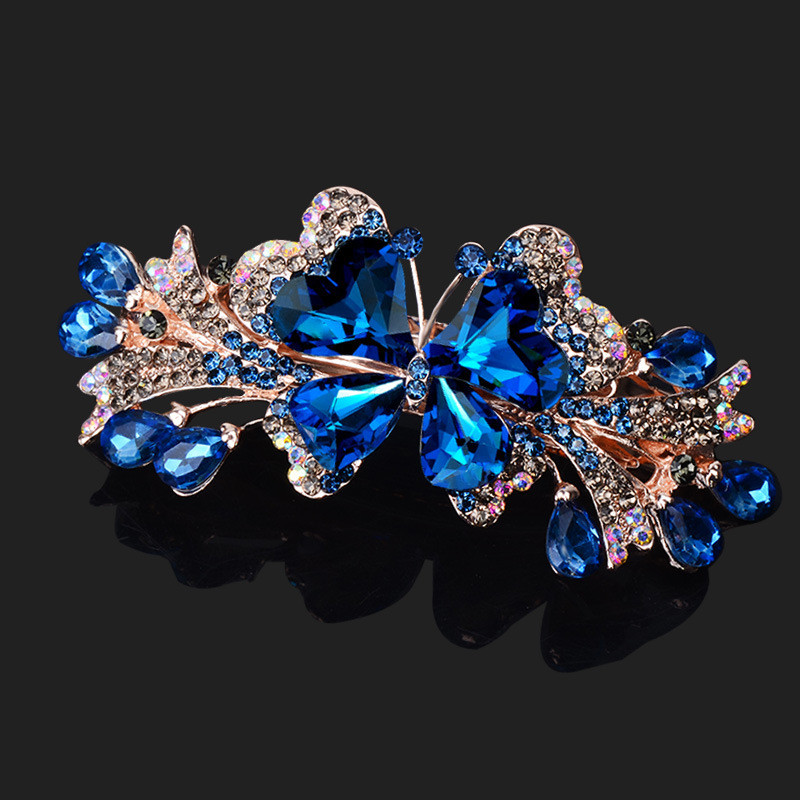 Nova korejska šarena kristalna leptir proljetna ukosnica od legure cirkona Gornja kopča Horizontalna kopča Elegantni ženski modni nakit za kosu