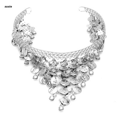 Costum șic pentru dansul din buric, banda de păr, monede de dans, bentite cu paiete