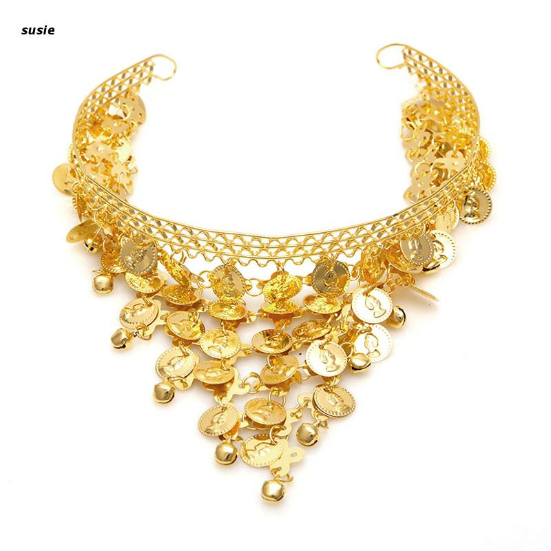 Costum șic pentru dansul din buric, banda de păr, monede de dans, bentite cu paiete