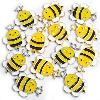 10τμχ Σμάλτο Γούρια μέλισσας Σκουλαρίκια Κρεμαστό κόσμημα Κατασκευή DIY Αξεσουάρ Βραχιόλια Κολιέ Μητέρα Παιδικά Χειροποίητα Ευρήματα Γούρι