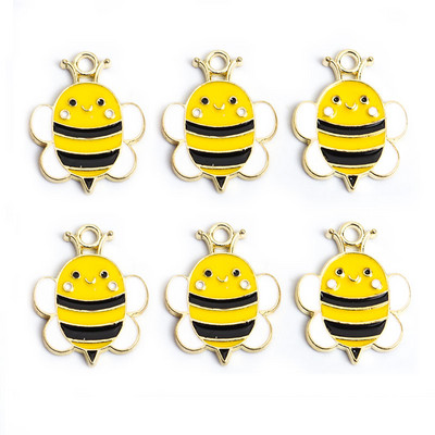 10 vnt Emalio bičių pakabukai Auskarai pakabukas „pasidaryk pats“ papuošalų kūrimas aksesuarai apyrankės karoliai mama vaikai rankų darbo radiniai žavesys