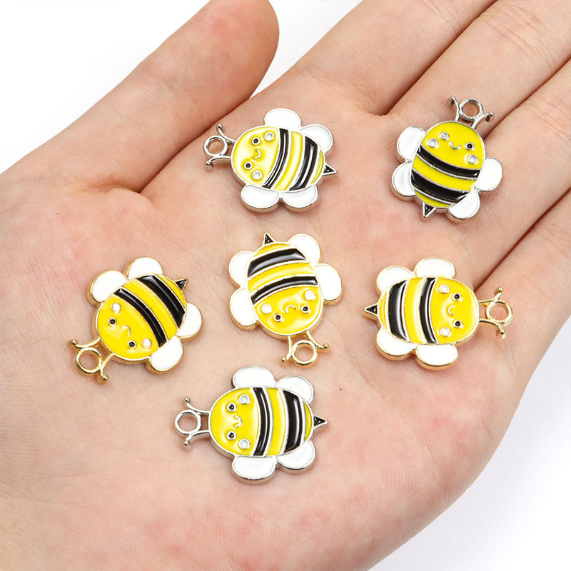 10 vnt Emalio bičių pakabukai Auskarai pakabukas „pasidaryk pats“ papuošalų kūrimas aksesuarai apyrankės karoliai mama vaikai rankų darbo radiniai žavesys