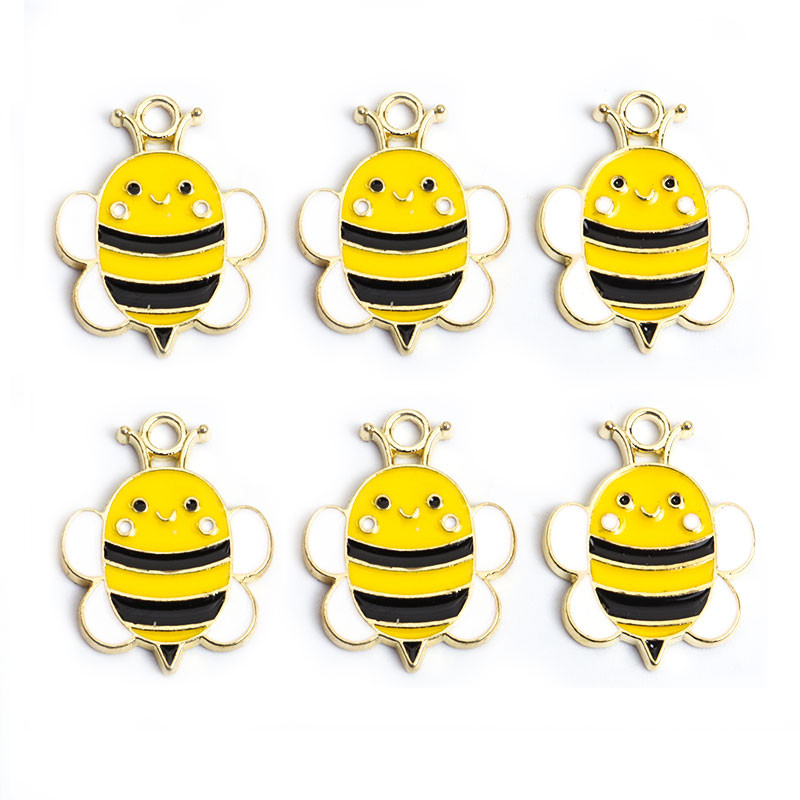 10 vnt Emalio bičių pakabukai Auskarai pakabukas „pasidaryk pats“ papuošalų kūrimas aksesuarai apyrankės karoliai mama vaikai rankų darbo radiniai žavesys