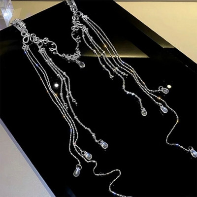 Elegantné trblietavé kamienky s dlhým strapcom, vlasové doplnky s kvapkou vody, krištáľové retro vlasové pásky pre ženy v čínskom štýle, vianočné doplnky