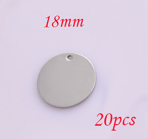 Nagyker 6mm-35mm rozsdamentes acél kerek kutyacédula medálok bélyegző blankok medálok nyakláncokhoz barkács ékszer készítés