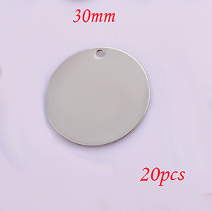 Nagyker 6mm-35mm rozsdamentes acél kerek kutyacédula medálok bélyegző blankok medálok nyakláncokhoz barkács ékszer készítés