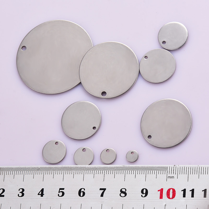 Nagyker 6mm-35mm rozsdamentes acél kerek kutyacédula medálok bélyegző blankok medálok nyakláncokhoz barkács ékszer készítés