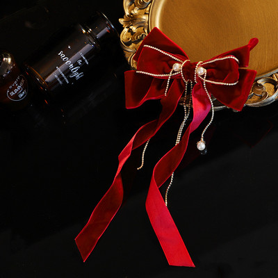 Fundă mare ciucuri cu strasuri Agrafe de păr din satin Agrafe de nuntă Agrafe de păr coreeane Accesorii pentru cleme de păr pentru femei