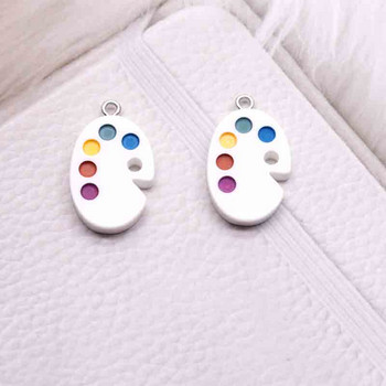 10 τμχ 17*28mm Colorful Simulation Paint Palette Charms For Pendant DIY Earrings Κολιέ Κοσμήματα Αξεσουάρ Εύρεση