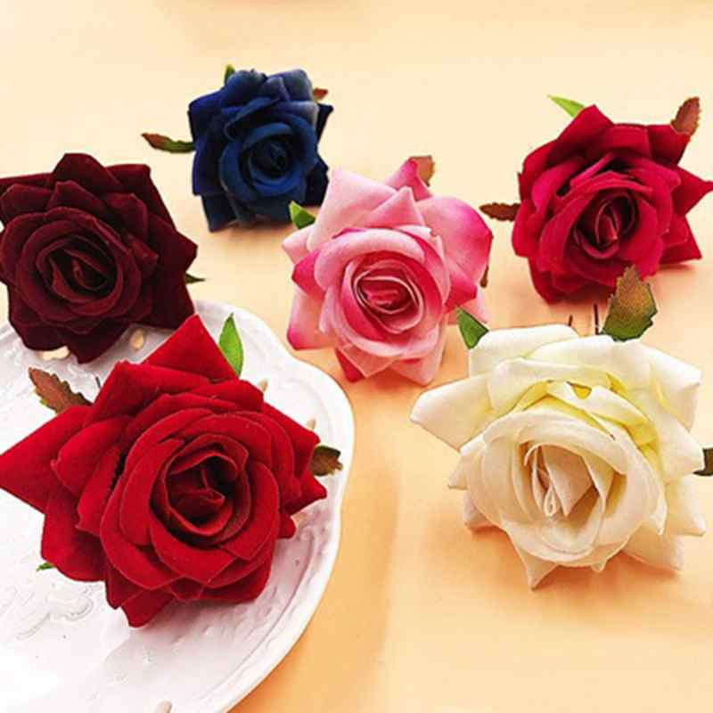 Menyasszonyi fejdísz Hajcsat Flanel Rose Big Flower Hajkiegészítők Hajcsat Szövet Menyasszonyi hajkiegészítők Hajcsat