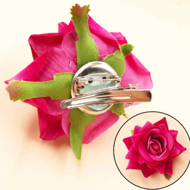 Menyasszonyi fejdísz Hajcsat Flanel Rose Big Flower Hajkiegészítők Hajcsat Szövet Menyasszonyi hajkiegészítők Hajcsat