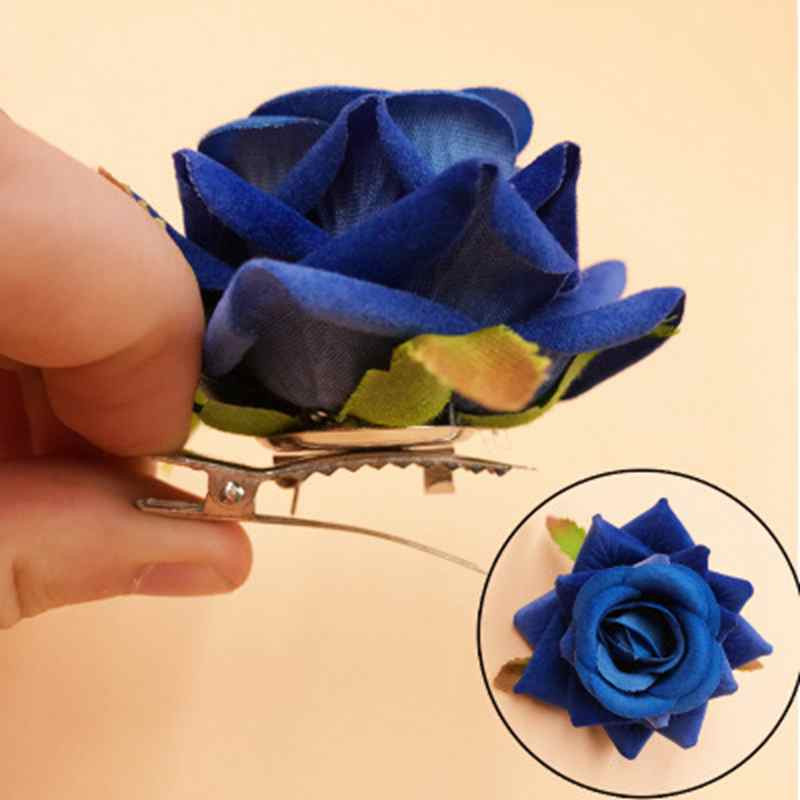 Menyasszonyi fejdísz Hajcsat Flanel Rose Big Flower Hajkiegészítők Hajcsat Szövet Menyasszonyi hajkiegészítők Hajcsat