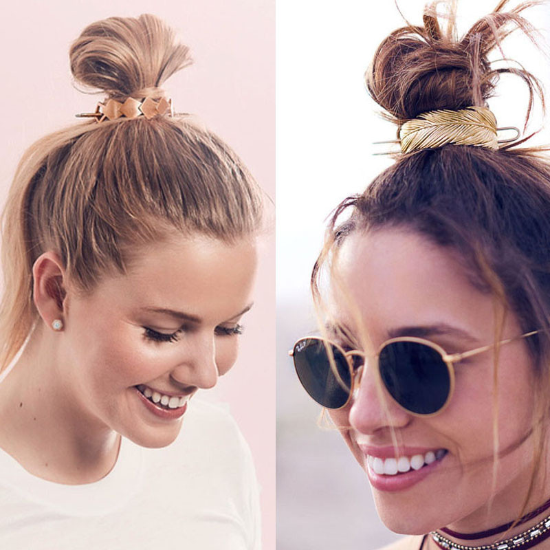 Plaukų lazdelės Plunksnų kuodelių rankogalių lapelių plaukų segtukų rinkinys moterims Unikalūs vestuviniai plaukų aksesuarai moterims Retro plaukų segtukai Cage Femme papuošalai